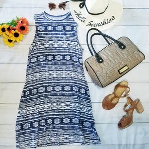 Time And Tru | Tie Dye Ikat patternedTrapeze Dress